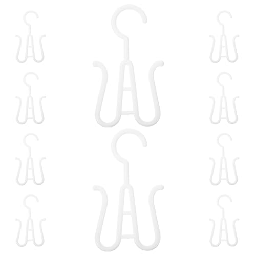 Garneck 10 Stück Großer Weißer Kunststoff Schuhhaken für Stiefel und Hausschuhe Vielseitiger Wand Türhalter Robustes Wasserfestes Schuhregal zur Platzsparenden Schuhaufbewahrung