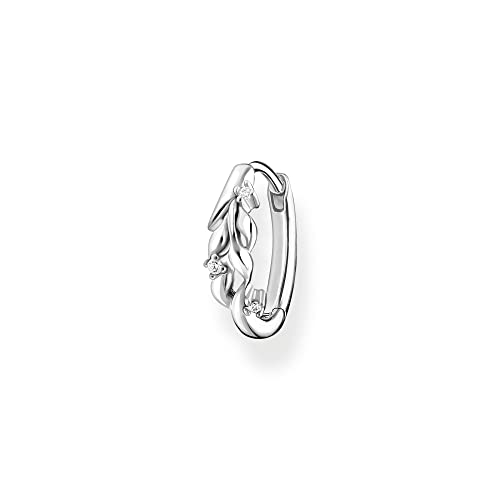 THOMAS SABO Sabo Einzel Creole Blätter mit weißen Zirkonia Steinen in Sterling Silber CR681-051-14