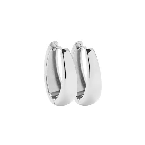JEWELS BY LEONARDO Ohrringe Elodie 1 Paar Creolen aus silberfarbenem Edelstahl opulente tropfenförmige Klapp-Kreole Schmuck Geschenk für Frauen 025459