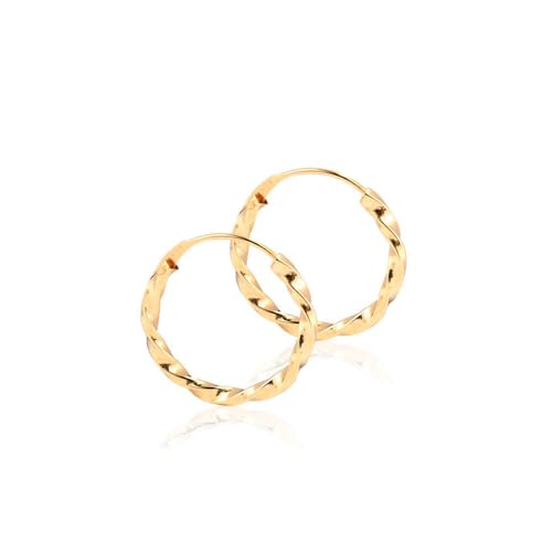 Band-Ohrring Hoop Creolen Ohrringe - Gelbgold 18 Karat 750