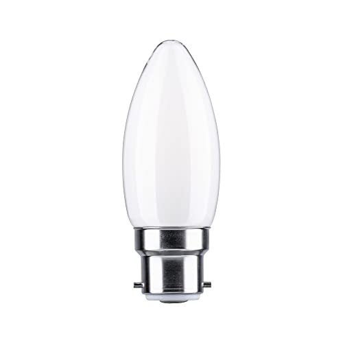Paulmann 28899 LED Lampe Kerze B22d 470lm 4 7 Watt dimmbar Leuchtmittel Opal 2700 K B22d