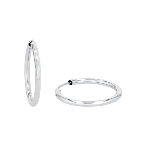 Amor Creolen Weißgold 375 9ct Damen Ohrschmuck 1 8 cm Silber Kommt in Schmuck Geschenk Box 2013860