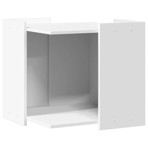 vidaXL Katzenklo Schrank Katzenschrank Katzentoilette Beistelltisch Katzenhaus Katzenmöbel Verstecktes Design Weiß Holzwerkstoff