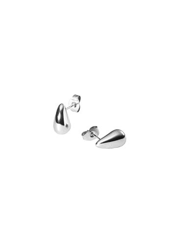 Purelei Droplet Ohrringe Tropfenförmige Edelstahl-Creolen 18K vergoldet Minimalistische Ohrstecker für Damen 10 8 x 5 7 mm Gold Silber Ros gold Silver