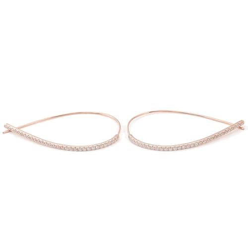 Grewod 375 Rotgold Ohrringe Damen Einfach Rund Moissanite Stein Creolen Elegant Schmuck Hochzeit