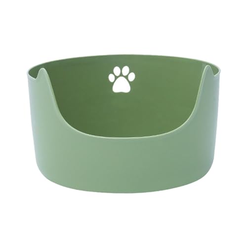 DETPWVWB Langlebige antihaftbeschichtete Katzentoilette mit hohem Rand offene Katzentoilette for einfache Reinigung und spritzwassergeschütztes Design Green