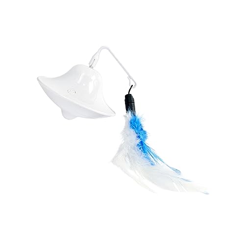 Sosoport Drehtellerspielzeug Für Katzen Elektrisch Drehbar Mit Federwedel Zum Spielen Robust Und Langanhaltend Für Interaktive Katzenspiele