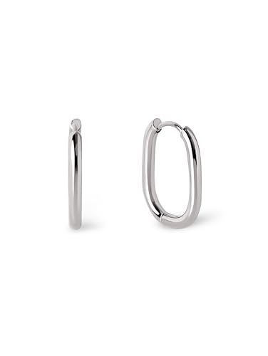 SINGULARU - Bossa Creolen. Edelstahl mit silberfarbener Beschichtung. Schmuck für Damen.