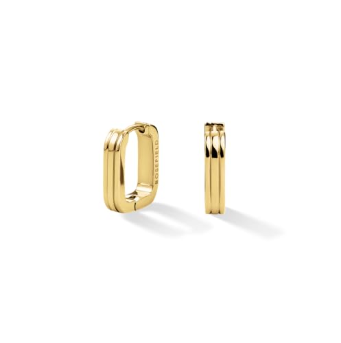 Rosefield Boxy Ohrringe für Damen Goldene Creolen Edelstahl Moderne Damenohrringe Damenschmuck Zeitlose Eleganz für jeden Tag