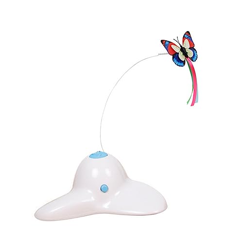 UPKOCH 1 Stück Schmetterling Katzenspielzeug Kätzchenspielzeug Für Hauskatzen Hauskatzen Automatische LED Intelligente Hauskatzen Katzenspielzeug Katze Hauskatzen Katzenstab Weiß