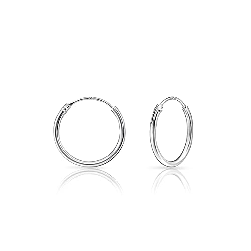Creolen Damen - Klappcreolen Silber 925 - Creole - Ohrringe Kreolen Silber - Silberohrringe 925 Damen Creolen - Kleine Ohrringe Creolen - Kleine Kreolen Silber - 16mm