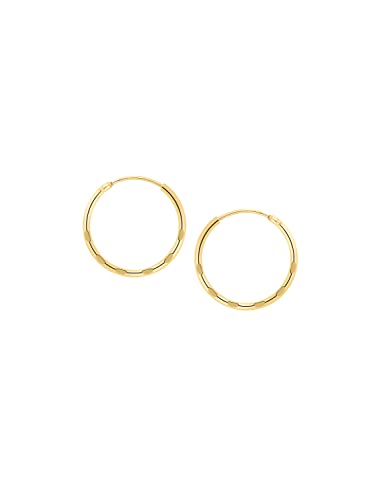 My Gold Damen Mädchen Ohrringe Gold 333 Creolen Echtes Gelbgold 8 Karat 13mm Damenohrringe Mädchenohrringe Sunset C-00697-G306