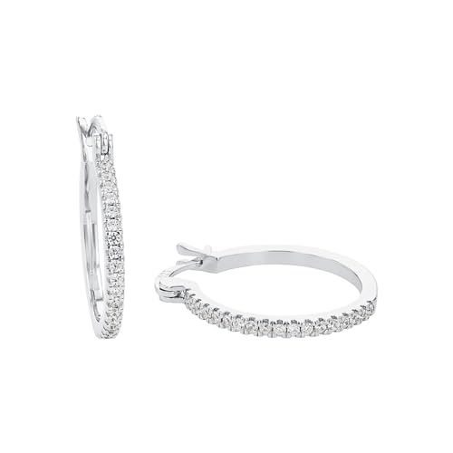 Amor Creolen 925 Sterling Silber Damen Ohrschmuck mit Zirkonia synth. 2 1 cm Silber Kommt in Schmuck Geschenk Box 9348039