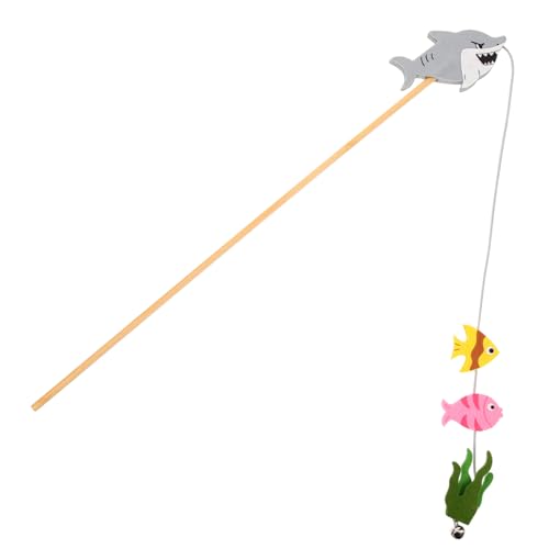 Milisten Katzen-Teaser katzenspielzeug Interactive cat Toy Interactive Toys funnytoys Katzen Fanartikel Cats Katzenminze Zauberstab Neckereien für Haustiere Streichelstab für Katzen hölzern