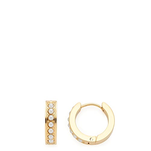  Inka Ohrringe aus 1 Paar goldfarbene mit weiÃŸen Imitationsperlen mittelgroÃŸe Klapp Damenschmuck 022064
