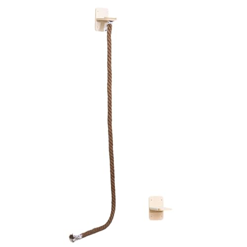 Folpus Katzenwandregal mit Kratzseil Kratzerpfosten Möbelschutz Kletterregal Katzenbaum zum Ausruhen