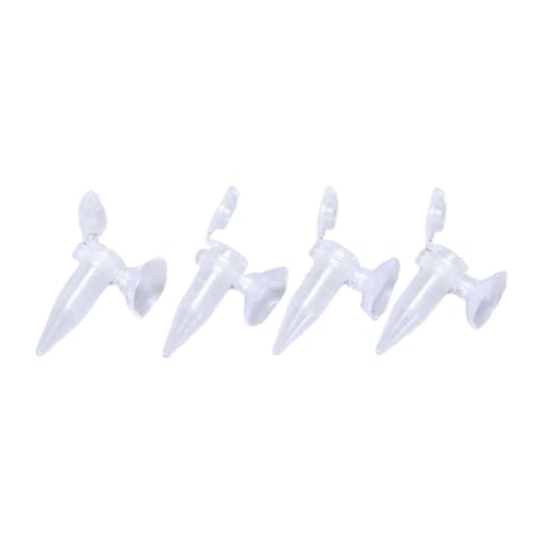 Sharplace 4er-Set automatische Aquarium-Fischfutterautomaten transparent mit Deckel Saugnapf befestigter Garneleneierfutterautomat 1.5 Ml