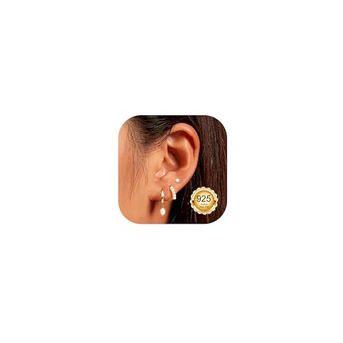 LOLIAS 3 Paar 14K für Kleine 925 Stapelbar Helix Piercings Ohr für Mehrere Piercings