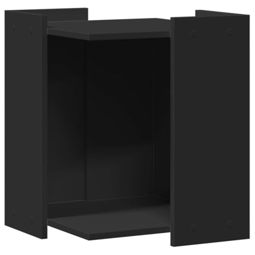 vidaXL Katzenklo Schrank Katzenschrank Katzentoilette Beistelltisch Katzenhaus Katzenmöbel Verstecktes Design Schwarz Holzwerkstoff