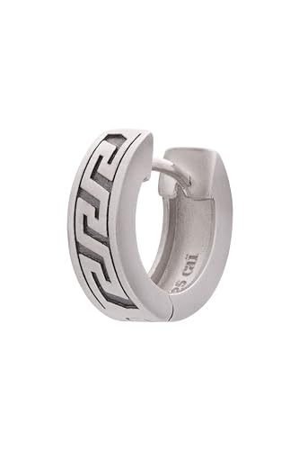 cai Herren Single Creole 925 Silber matt oxidiert 925 - Sterling Silber 1 3cm Matt Silbergrau 274210167
