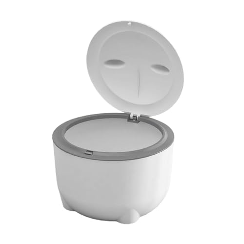 JAYIOLA Katzentoilette Abfallbehälter Vollständig Geschlossener Katzenstreu Mülleimer mit Deckel Geruchsschutz Pp Material Modernes Design für Familien mit Ka Weiß