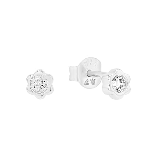 Prinzessin Lillifee Ohrstecker 925 Sterling Silber Mädchen Kinder Ohrschmuck mit Zirkonia synth. 0 4 cm Silber Januar Kommt in Schmuck Geschenk Box 2038730