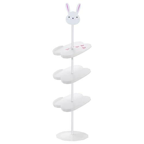 Colcolo 4 Ebenen Schuhregal für Kinder Schuhregal Metall Regal für Kinderschuhe Schuh Organizer für Wohnheim Schrankdekoration Wohnzimmer Schlafzimmer Flur Eingangsbereich Kaninchen