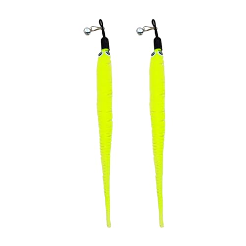 Katzen Angel Haustier-Katzenspielzeug Ersatzkopf neckende Katze Stick Kitty Plüschtier Angelrute Ersatzkopf 2 Stück Gelb Kratzspielzeug FüR Katzen Yellow One Size
