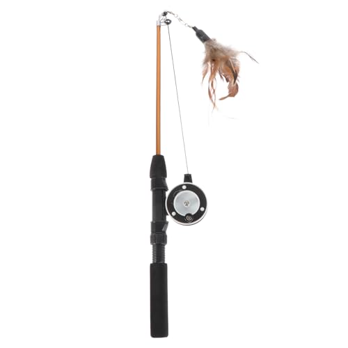 Homoyoyo Interaktiver Katzenspielzeug Angel mit Feder Teleskopischer Teaser Stick für Katzen Fördert Bewegung und Geistige Stimulation Langlebiges Haustierzubehör für Aktives Spiel