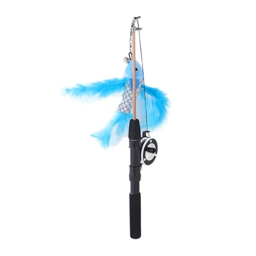lisutupode Katzen Angelrute Interaktives Kätzchen Zauberstab Angelruten Spielzeug Katzenspielzeug Angel Mit Federn Versenkbare Katzenangel Spielzeug Kätzchen Zauberstab Spielzeug 40-72cm