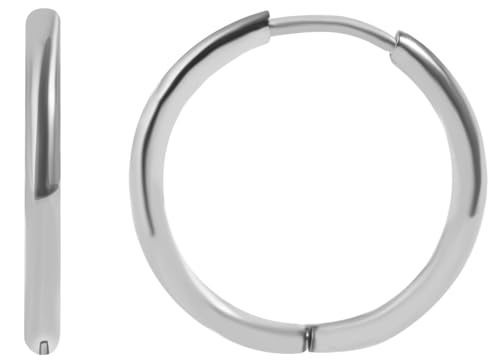 Akzent Wasserfeste Edelstahl Ohrringe Creolen in Silber für Damen 100% Wasserfest Hautverträglich