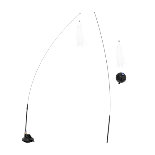 POPETPOP Interaktives Katzenspielzeug Mit Saugnapf Und Federwedel Kunststoff Federmaterial Spielspaß Für Wohnungskatzen Vielseitiger Haustier Teaser