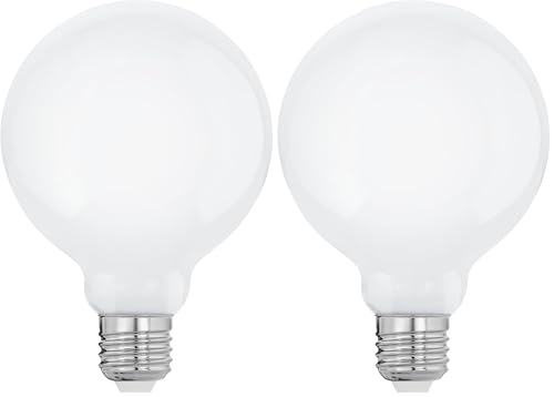 EGLO E27 LED Lampe Glühbirne Globe Milky 9 Watt entspricht 75 Watt 1055 Lumen Leuchtmittel warmweiß 2700 K Glühlampe G95 9 5 cm Packung mit 2
