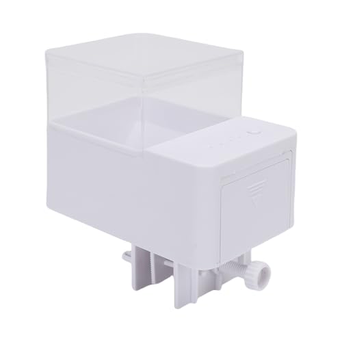 Weytoll Automatischer Fischfutterautomat für 500-ml-Aquarien mit Zeitschaltuhr und manuell verstellbarem Auslass für Fische und Schildkröten Futterspender mit Vier quadratischen Gittern