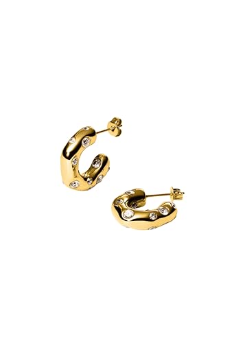 Purelei Life Statement Edelstahl 18K vergoldet Unregelmäßiges Design funkelnden Details Wasserfest Gold