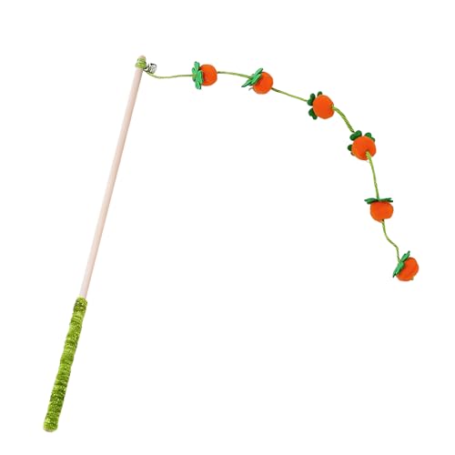 Katzenspielzeugstab Interaktiver Stab mit Obst-Design und rutschfestem Griff Holz-Spielstäbe für Katzen geeignet für Kätzchen im Haus gegen Langeweile mit Fisch