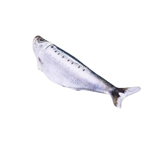 Fycakly Kauspielzeug Hasen Katzenspielzeug-Simulationsfisch mit USB-Aufladung selbstunterhaltender Springender und schwankender Fisch zum Spielen mit Katzen B 18cm
