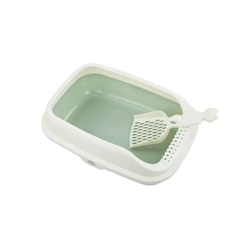 DXZXDJIU Große Katzentoilette Katzentoilette mit offener Oberseite for Kätzchen Hamster Kaninchen und Kleintiere Green 14 29 40cm