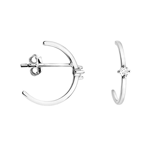 SOFIA MILANI - Damen Ohrringe 925 Silber - Zirkonia Steck Creole - E1514