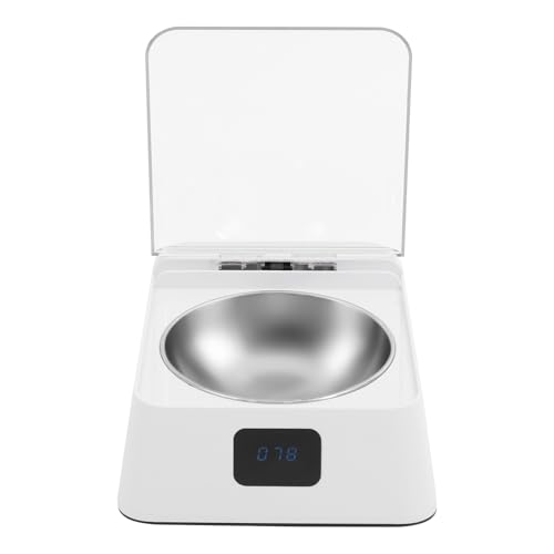 Automatischer Futterautomat für Katzen mit Infrarot Sensor 350 ml Edelstahlschüssel Berührungslose Öffnung mit Display Wiederaufladbar Hygienische Fütterung für Katzen und Kleine Hunde
