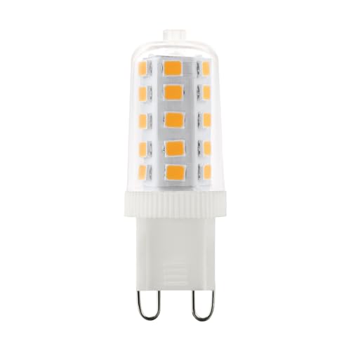 EGLO G9 Stiftsockel LED Lampe dimmbar Stiftsockellampe Steckbirne 3 Watt entspricht 30 Watt 320 Lumen Leuchtmittel Maiskolben warmweiß 3000 K Glühbirne Pin 1 6 cm