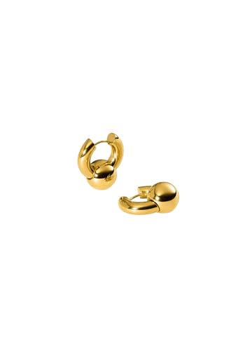 Purelei Orbit Ohrringe Wandelbare Creolen mit abnehmbaren Kugelanhängern Edelstahl 18K vergoldet 20 mm Statement Schmuck für Damen Gold Silber Ros gold Gold