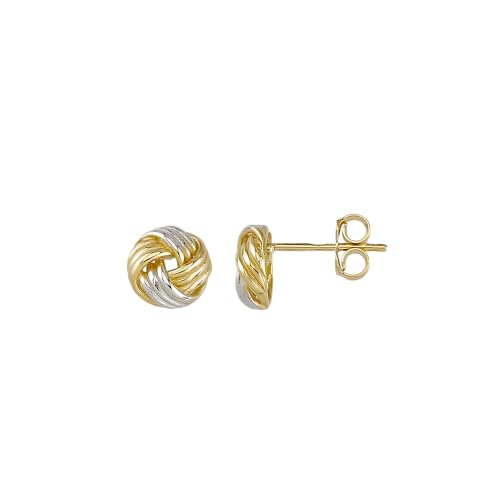 Ohrstecker Ohrringe Knoten in Echt 585 Gold klassische schlichte Ohrringe Ohrschmuck Damen Schmuck Goldstecker in Bicolor inkl. Schmucketui JC Trauringe 8801