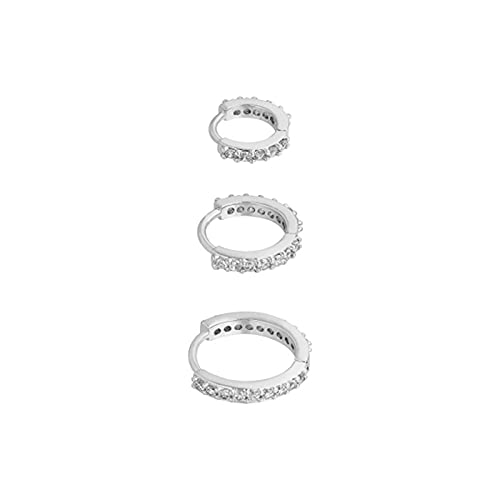 Diiya 3 Stück Sterling Kreis Runde Für Frauen Männer Party Hochzeit Ohrring Bling Charm Jewelry Gold 2