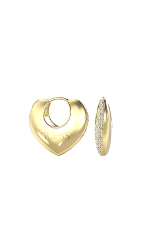 Guess Damen-Ohrringe Creolen Kristall-Herz Goldfarben JUBE05207JWYG