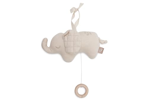 Jollein Spieluhr Baby Elephant Tales Baby Spieluhr mit Musik Liebevoll Gestalteter Elefant Mit Schlaufe zur Befestigung Einschlafhilfe Babys Geschenke zur Geburt
