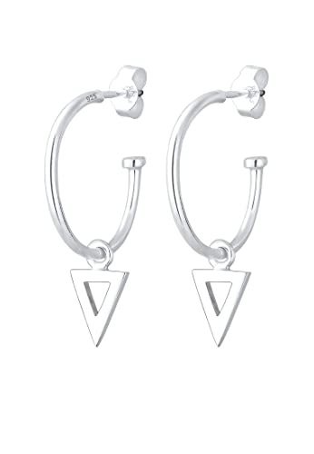 Elli Ohrringe Damen Creole Dreieck Geo Trend in 925 Sterling Silber