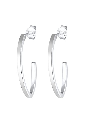 Elli Ohrringe Damen Oval Creolen Basic in 925 Sterling Silber