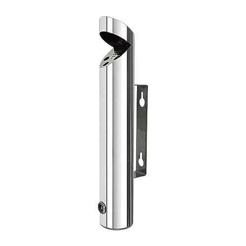 Wandaschenbecher wetterfester Wandascher für den Außenbereich robust und aus rostfreiem Stahl Lieferung mit Schlüssel und Montagematerial Silver
