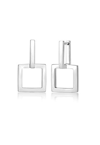 Elli Ohrringe Damen Creolen Eckig Geo Look Trend Blogger in 925 Sterling Silber
